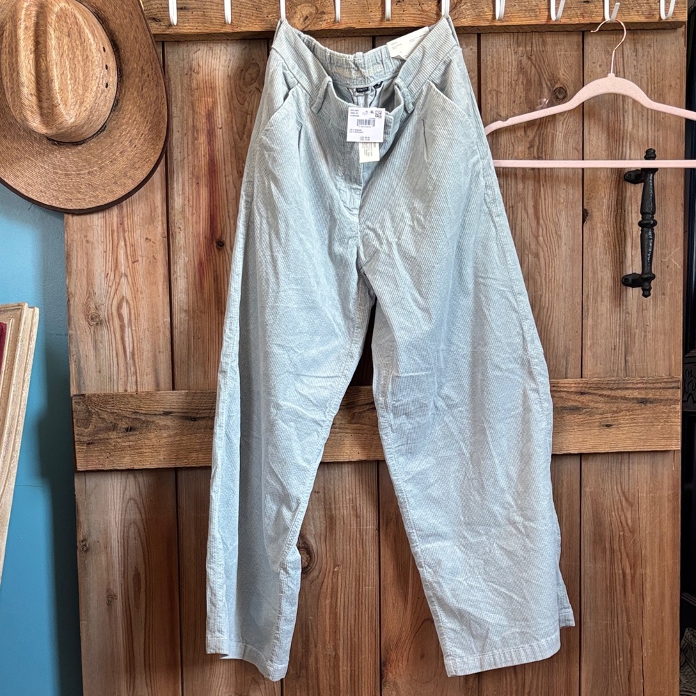 American Eagle Wide-leg Corduroy Trouser Light Blue